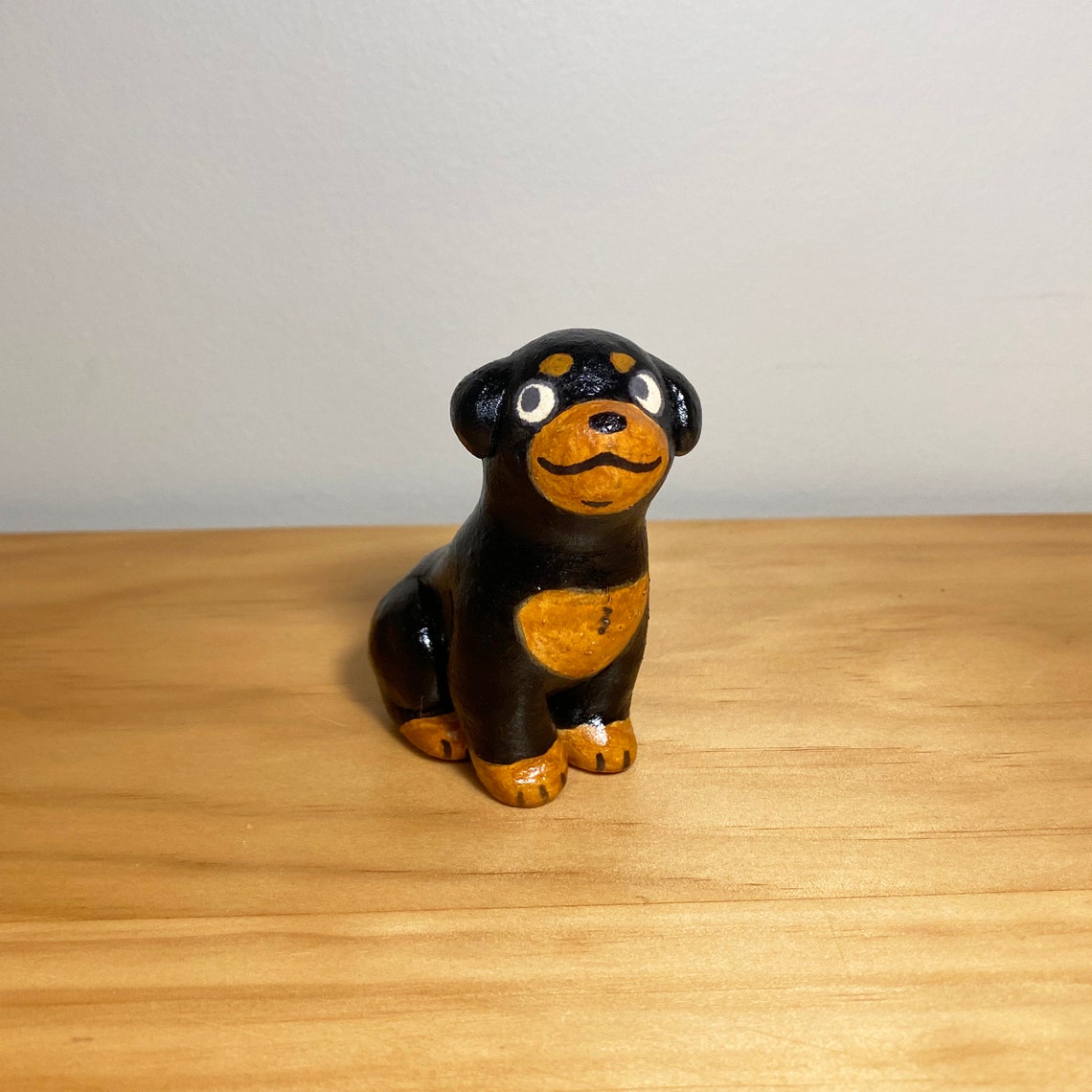 Clay Rottweiler Figurine - Etsy