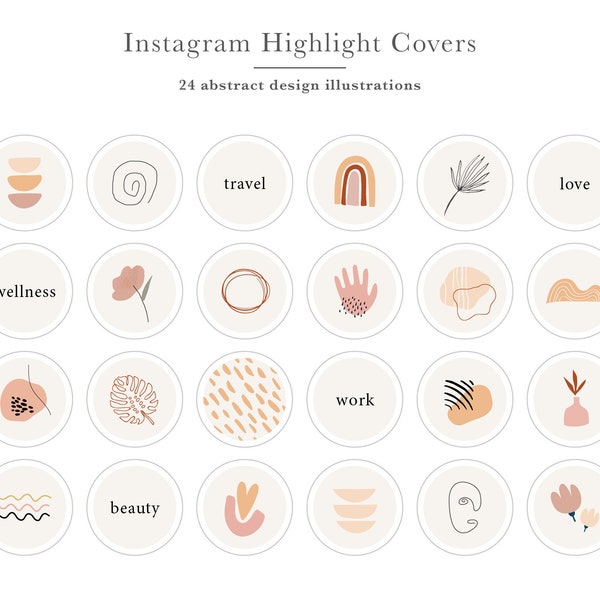 Boho Lifestyle Instagram Highlight Covers | Bohemian Instagram Story Highlights | social media icons | iPhone Widgets | iOS14 icons