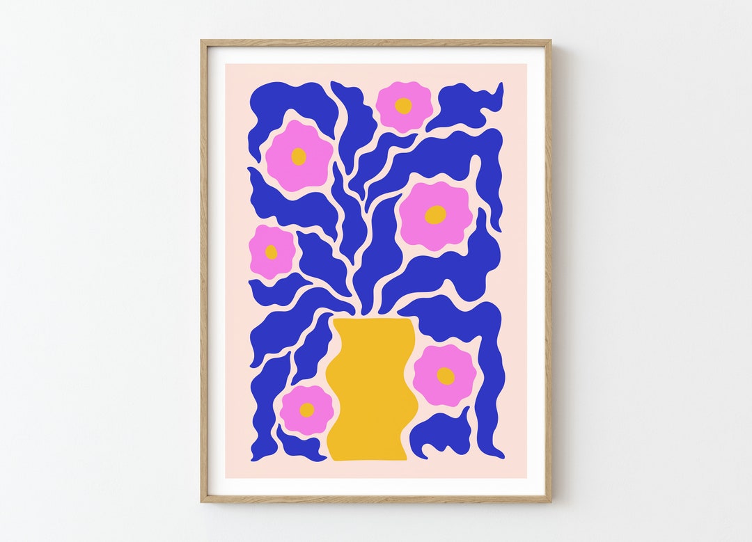 Flower in Vase Wall Art, Modern Floral Wall Art, Floral Art, Botanical ...