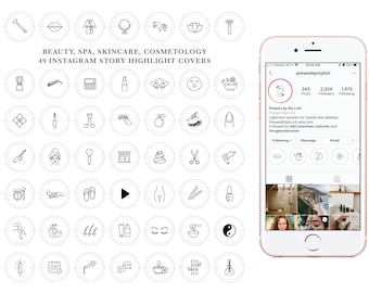 56 Belleza, Maquillaje, MedSpa, Salón de Manicura, Spa Médico, Cuidado de la Piel, Relajación, Esteticista, Cosmética Instagram Story Highlight Cover Icons