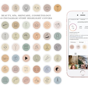 56 Beauty, Makeup, MedSpa, Nail Salon, Medical Spa, Skincare, Relaxation, Esthetician, Cosmetic Instagram Story Highlight Cover Icons