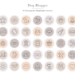 Hund Instagram Highlight Covers | Hundefriseur Highlight Covers | Haustier Stylist Instagram Icons | Hunde-Kindertagesstätte, Tierarzt und Veterinär-Symbole