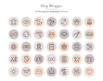 Dog Instagram Highlight Covers | Dog Groomer Highlight Covers | Pet Stylist Instagram Icons | Dog Daycare, Vet and Veterinarian icons