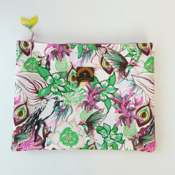 Pochette en toile colorée fermeture zip