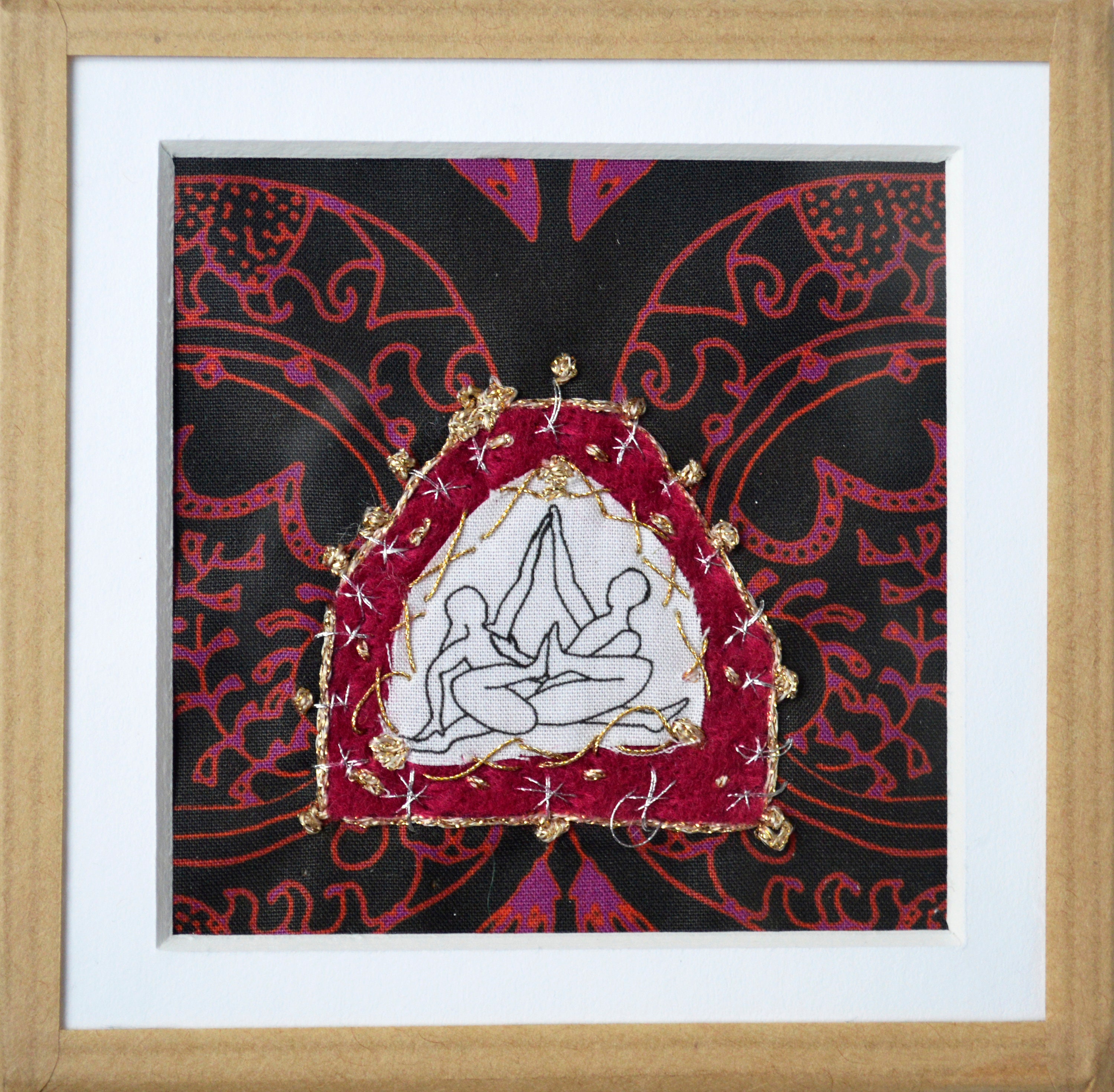 Tableau Textile Ex Voto Désir 4 Brodé à La Main