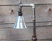 Industrial Pipe Table Lamp - Edison Style Vintage Gear - Steampunk - Vintage