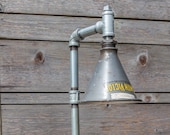 Industrial Pipe Table Lamp - Edison Style Valve Handle - Steampunk - Vintage