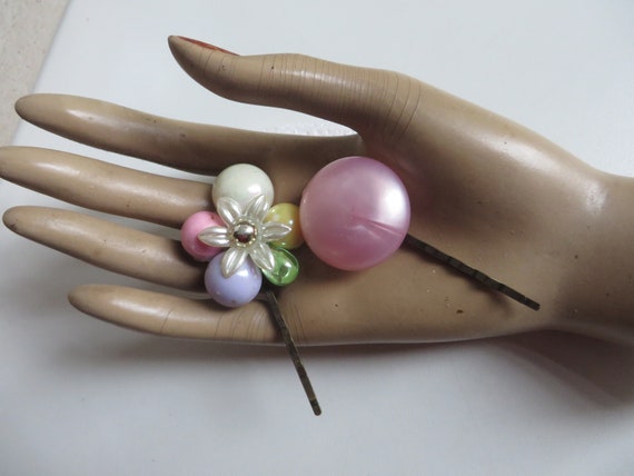 vintage Haarschmuck, 2 Haarnadeln/Haarklammern/Bobby Pins, UNIKATE aus den 60er Jahren-USA, 1960, 60s, Frühling, Sommer