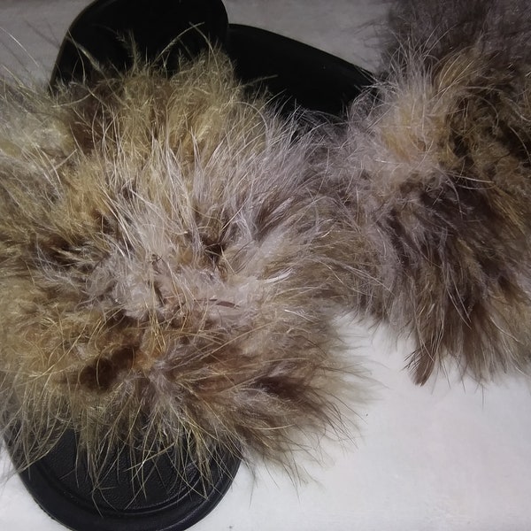 designer fur slides