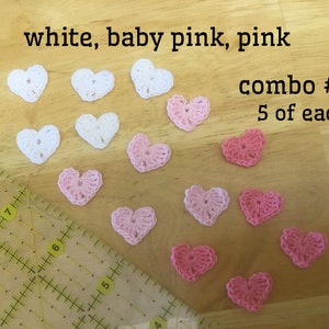 Mini coeurs au crochet, paquet de 15