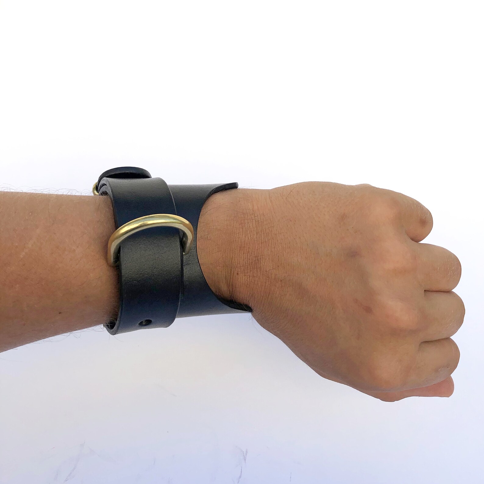 Crescent DRing Cuff Handcrafted Leather Etsy