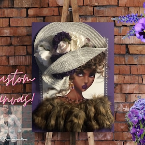 3D Diva Photo Canvas Decor, African decor, Black history decor, Diva wall decor, 16 x 20 Black Art Wall Canvas, African Queen Diva, RARE!