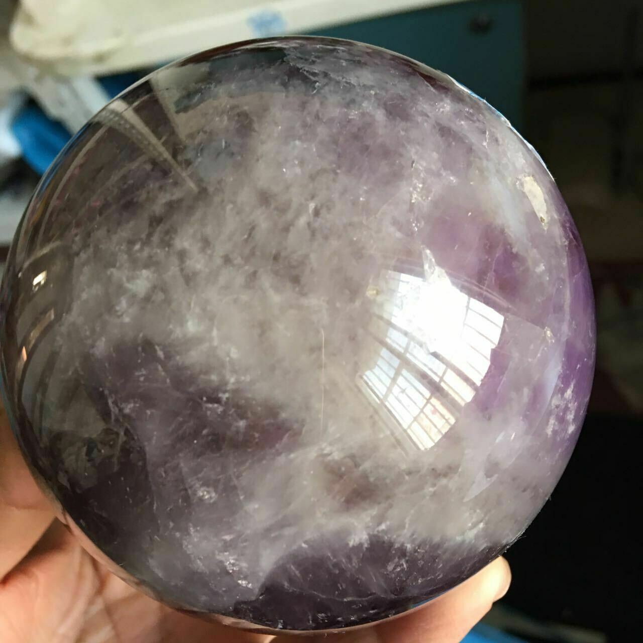 1229g Natural Amethyst Sphere Quartz Crystal Ball Healing 95mm | Etsy
