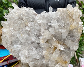 11950g Huge Clear Natural Beautiful Quartz Crystal Cluster Mineral, Mining Clear Crystal Quartz