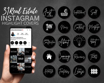 31 Black Real Estate Instagram Highlights | Realtor Social Media Highlights | Real Estate Social Media Marketing | Real Estate Marketing