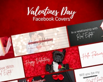 11 Valentines Day Realtor Facebook Covers |  Real Estate Marketing | Real Estate Templates | Valentines Day Post | NON-EDITABLE