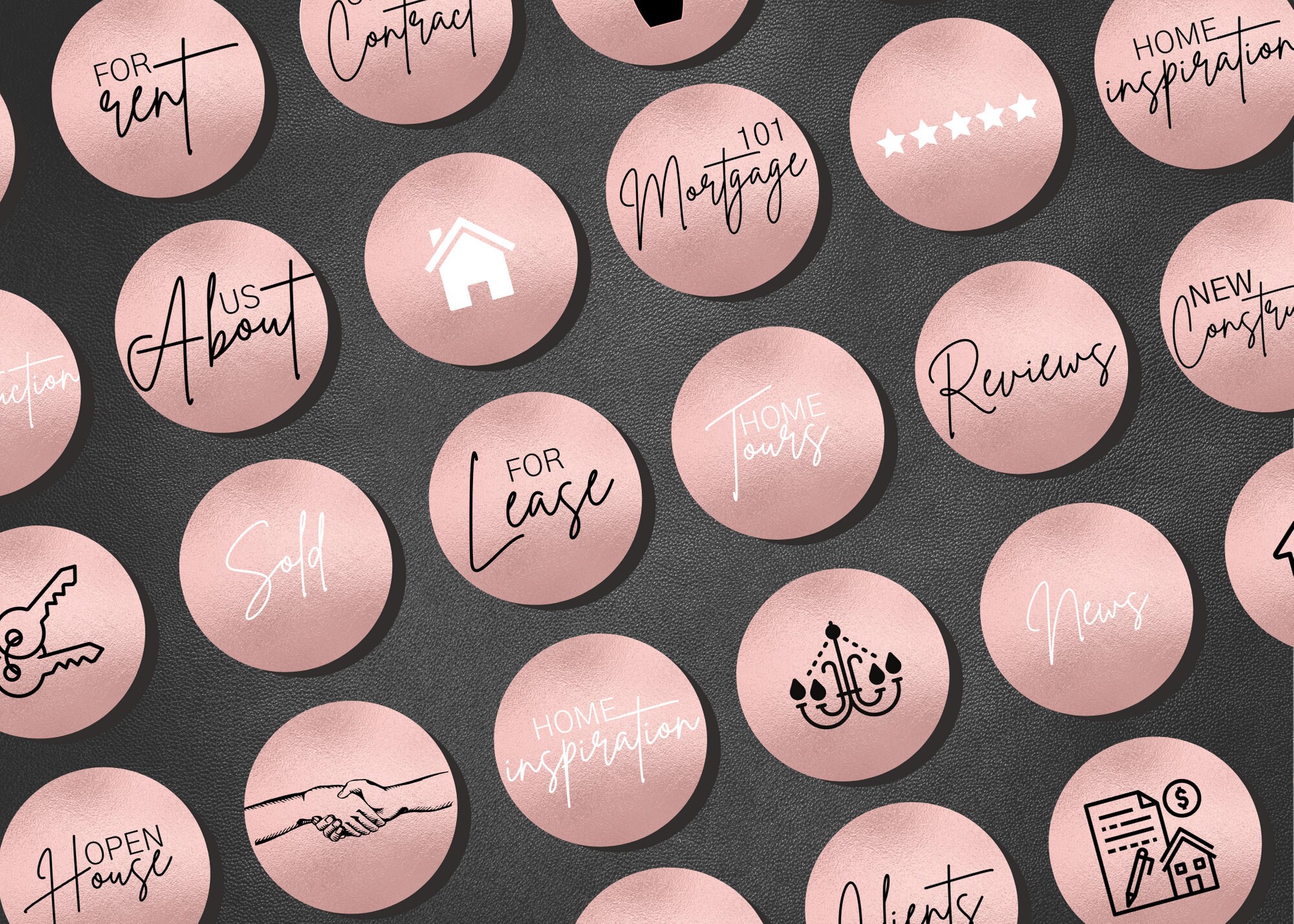 80 Rose Gold Real Estate Instagram Highlights 80 Realtor Etsy