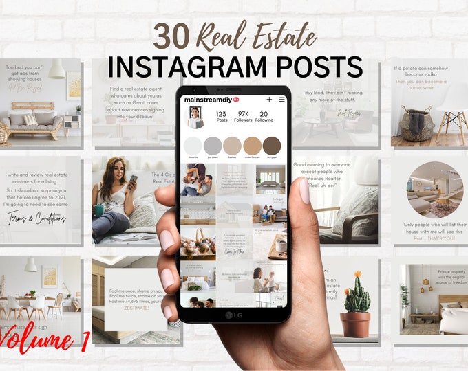 30 FUNNY Real Estate Instagram Posts VOLUME 1 Neutral Etsy