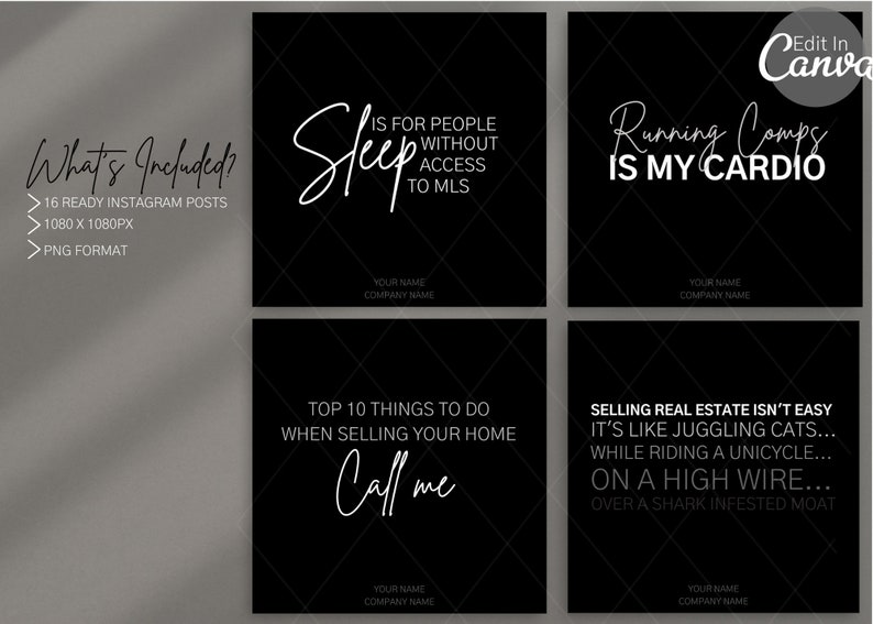 15 Funny Real Estate Instagram Posts | Black Templates | Realtor Social ...