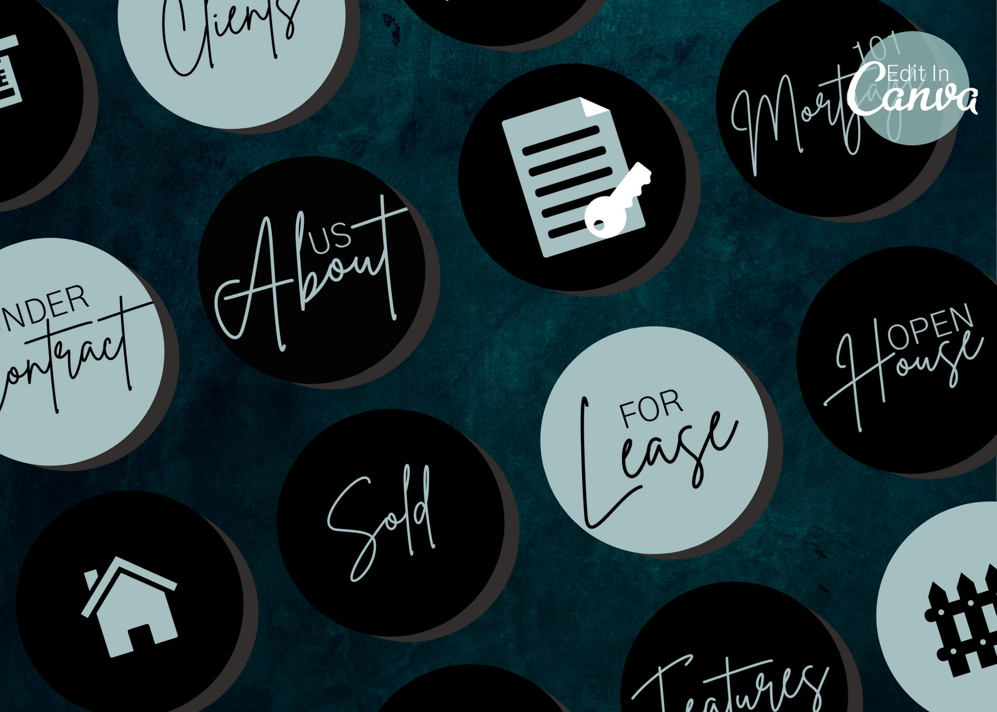 65 Teal Real Estate Instagram Highlights Realtor Social Etsy