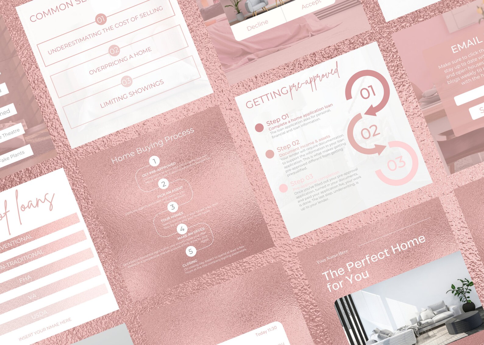 100 Editable Social Media Posts Rose Gold Edition Real | Etsy