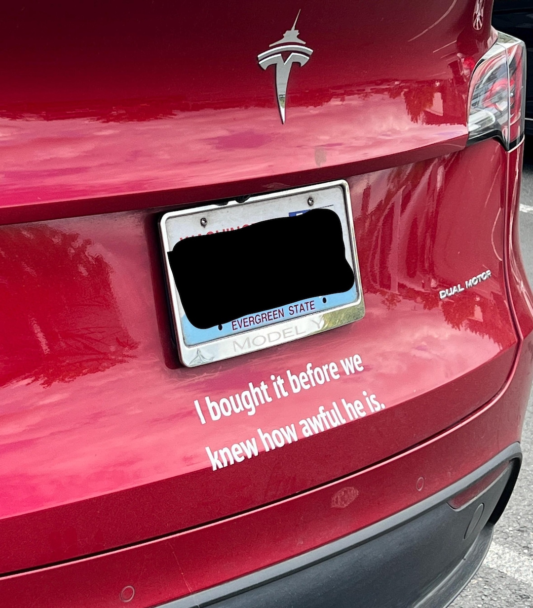 I Bought Before ELON WENT CRAZY Tesla Vinyl Bumper Sticker Decal Accessory Musk