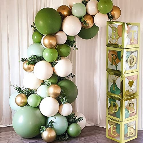 101 PC Greenery Bridal Shower Decorations Balloon Boxes Gold - Etsy