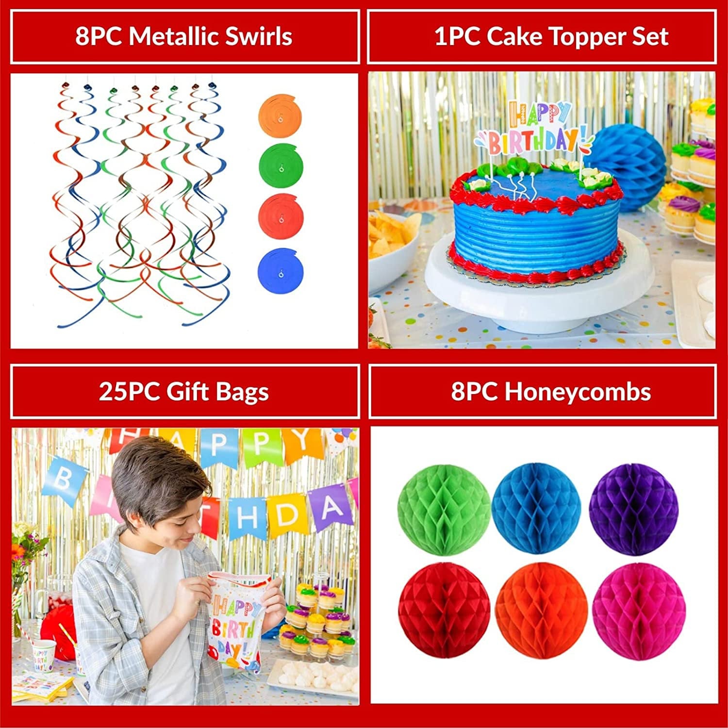 25 Pezzi Decorazione di Torta per Bambini