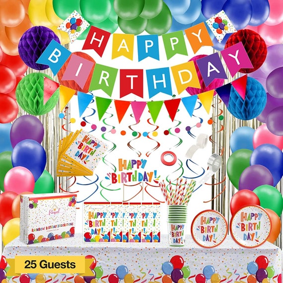 275PC Colorful Birthday Party Decorations for Boy, Girl, Adults Rainbow  Party Supplies With Happy Birthday Banner, Balloon Garland Arch Kit -   Sweden