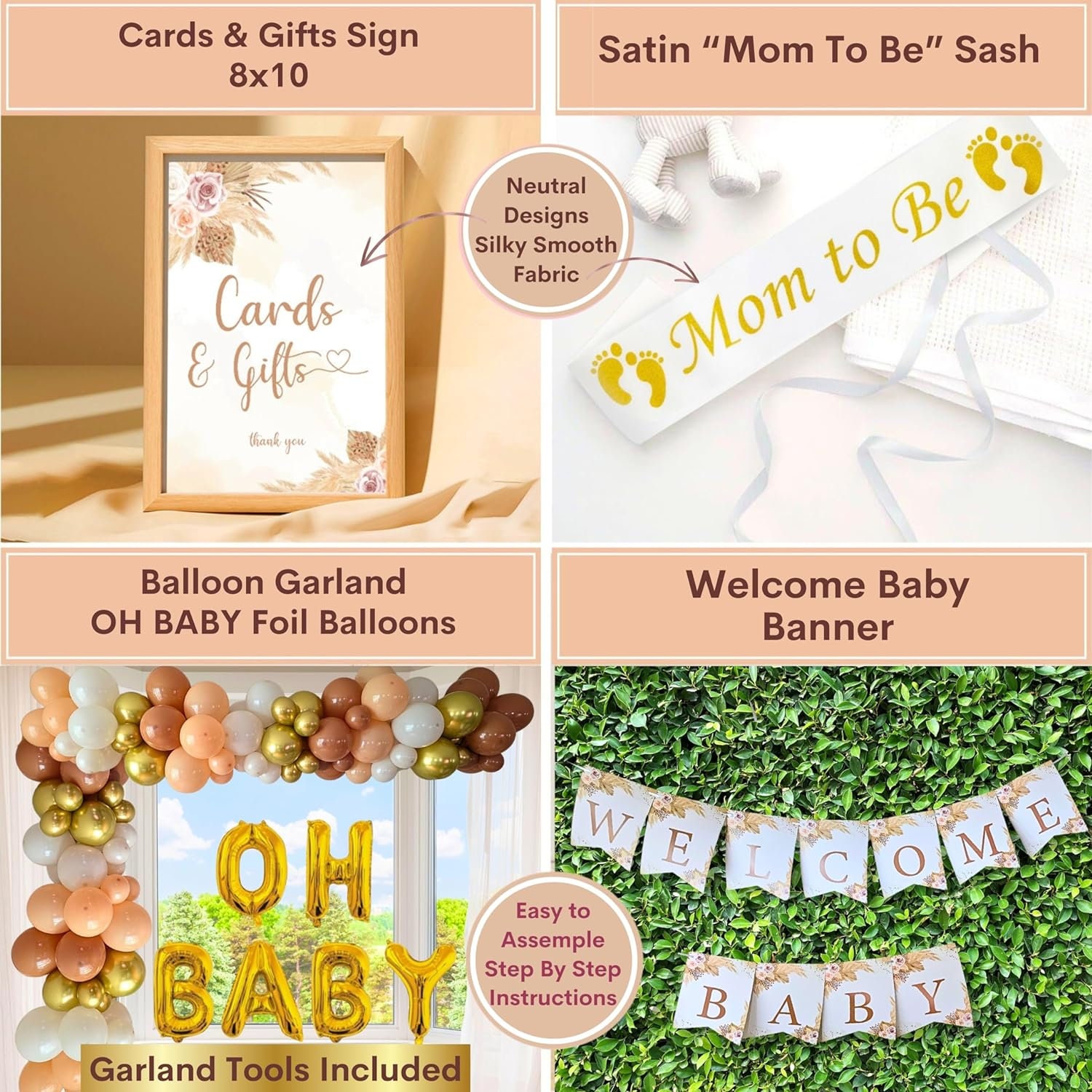 MEGA 254 Pc Boho Baby Shower Decorations for Girl or Boy | Neutral ...