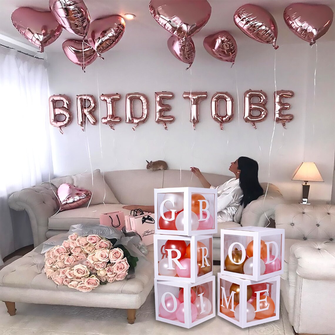 Bridal Shower Decorations Balloon Boxes White 96pcs - Etsy