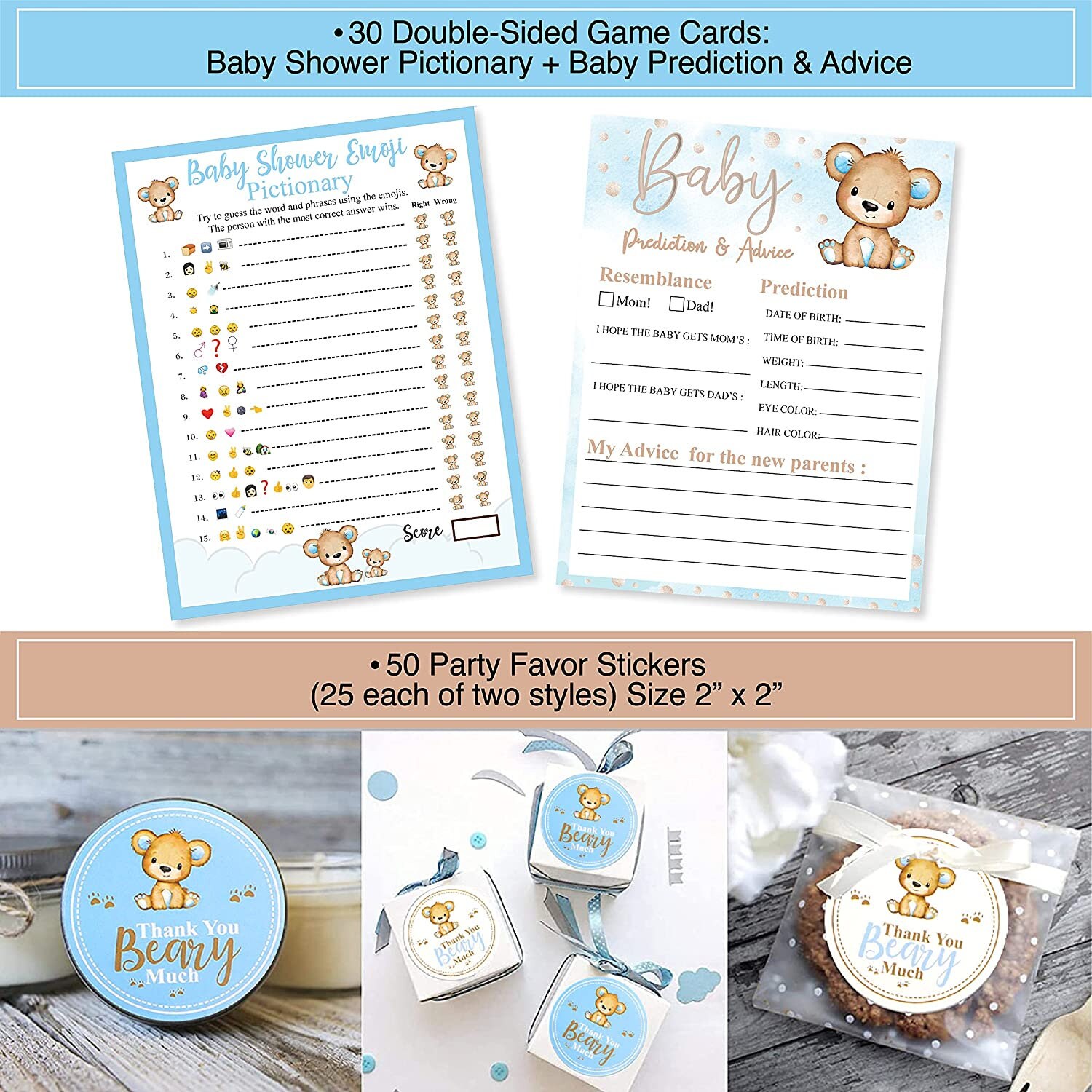 210 PC Teddy Bear Baby Shower Decorations Boy Kit- It's a BOY Banners ...