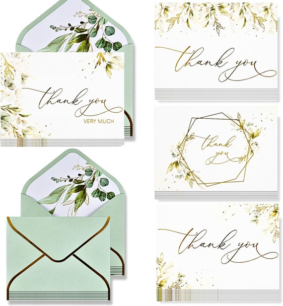Thank You Stickers 100 Thank You Cards With Kraft Envelopes - 4 ...
