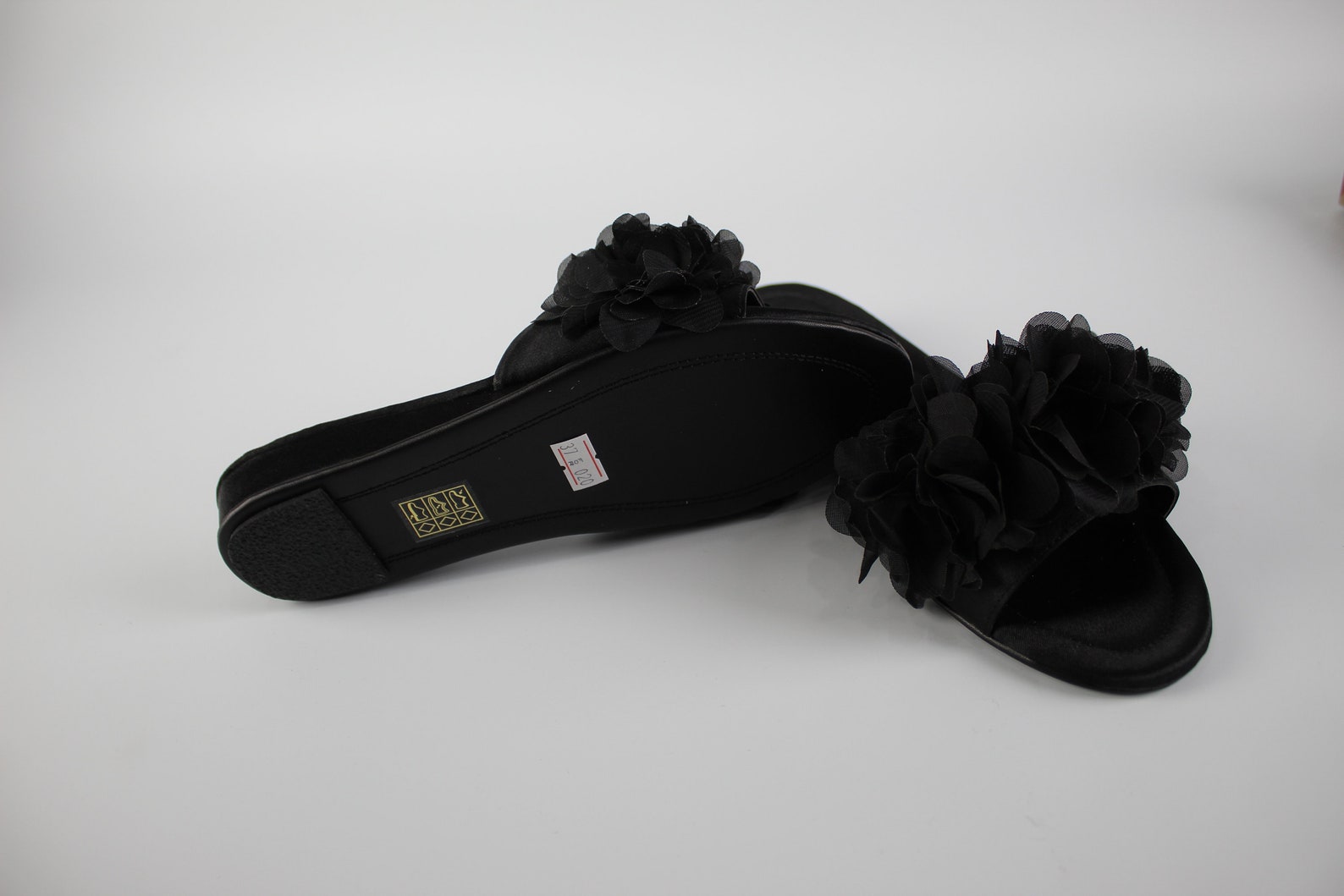 red satin slippers