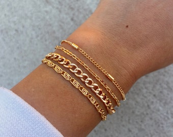 Simpel Gold Armband Set