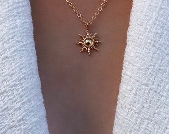 Golden Sun Necklace - Etsy