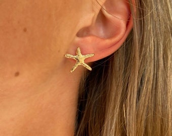 Gold Starfish Earrings