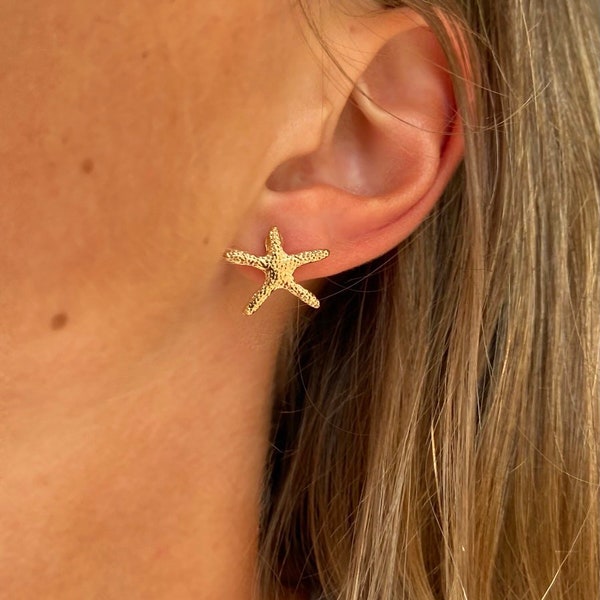 Gold Starfish Earrings