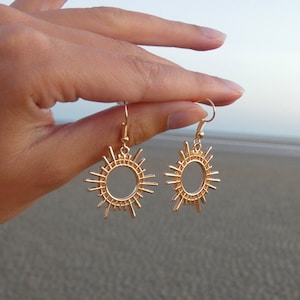 Gold Sun Earrings