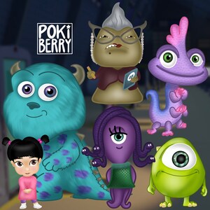 pokiberry Little Monsters Crew Clip Art Set Cute Planner Stickers