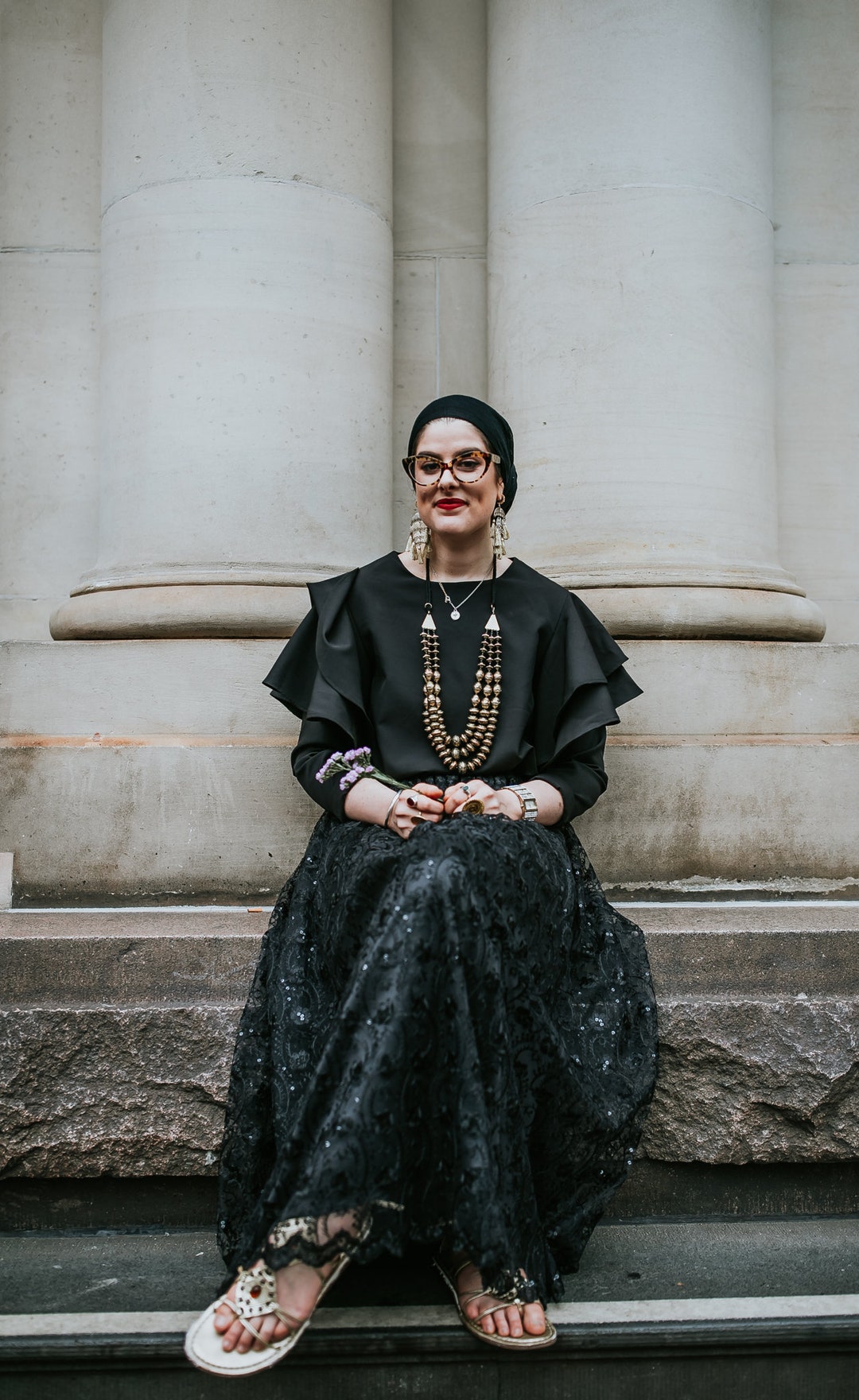Black lace embroidered maxi skirt hotsell