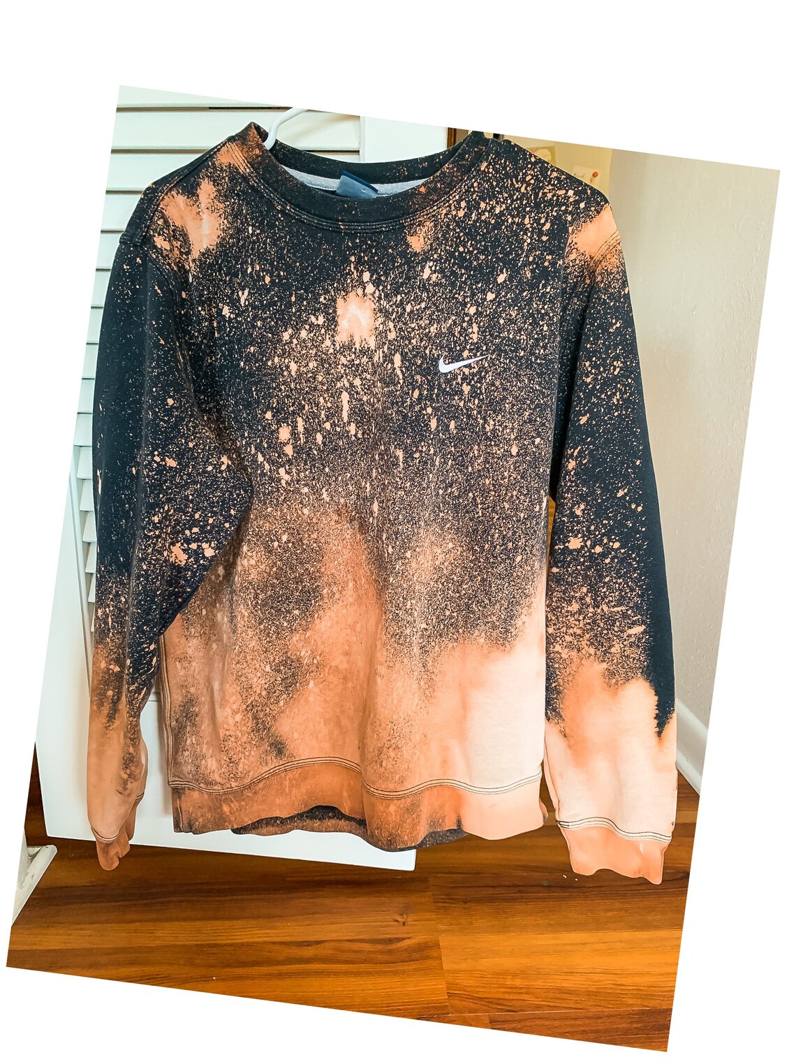 Nike Bleach Washed Tie Dye Crewneck Sweatshirt Red Acid | Etsy