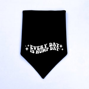 Funny Dog Bandana | Over the Collar or Tie On | Every Day is Hump Day | Personalized, Reversible Dog Bandana, Custom Dog Bandana | Pet