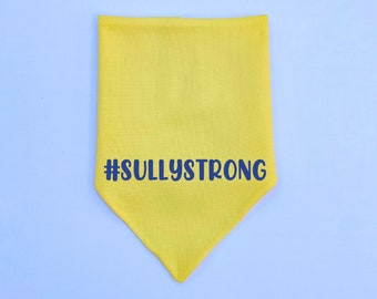 Sully Strong Dog Bandana | Over the Collar or Tie On | Cancer Support Bandana for @ SamuelTheYellowLab
