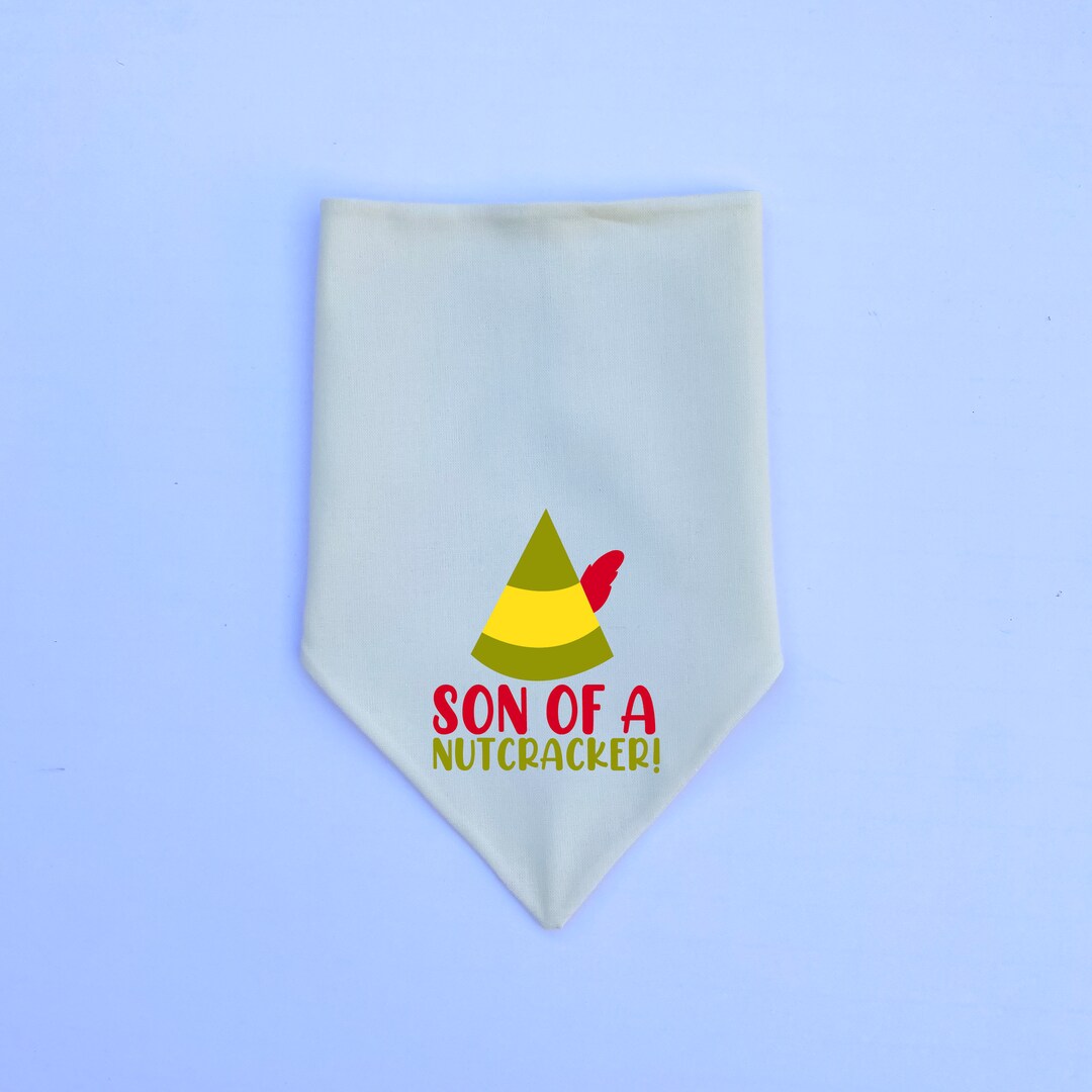 Christmas Dog Bandana, Elf Over the Collar or Tie on Elf Movie, Son of a Nutcracker, Buddy the