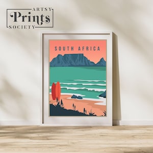South Africa Country Poster, Country Art, Country Wall Art, Country Print, Country Poster, Country Print, Travel Gift, Travel Illustration