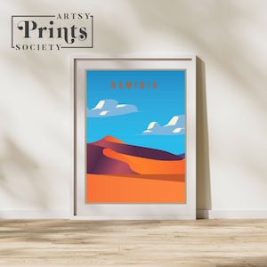 Cartel del país de Namibia, arte del país, arte de la pared del país, impresión del país, cartel del país, regalo de viaje, ilustración de viaje de Namibia