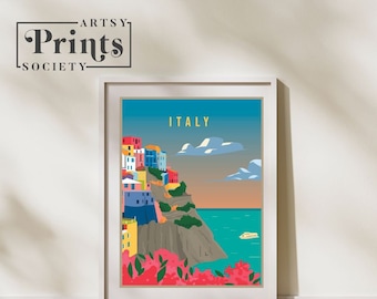 Italy Country Poster Art, City Wall Art, Country Art, Country Poster, Country Print, Country Art, Italy Travel Illustration