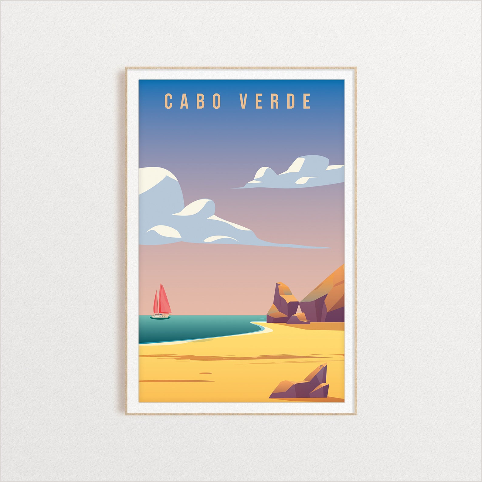 Cabo Verde Country Poster Art City Wall Art Country Art | Etsy