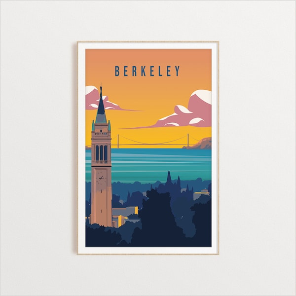 Berkeley Country Poster Art, City Wall Art, Country Art, Country Poster, Country Print, Country Art, Berkeley Travel Illustration